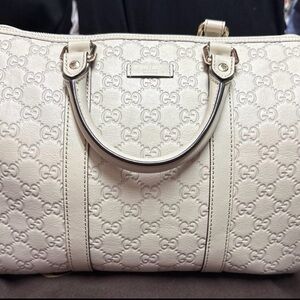 Gucci Ivory Boston Guccissima